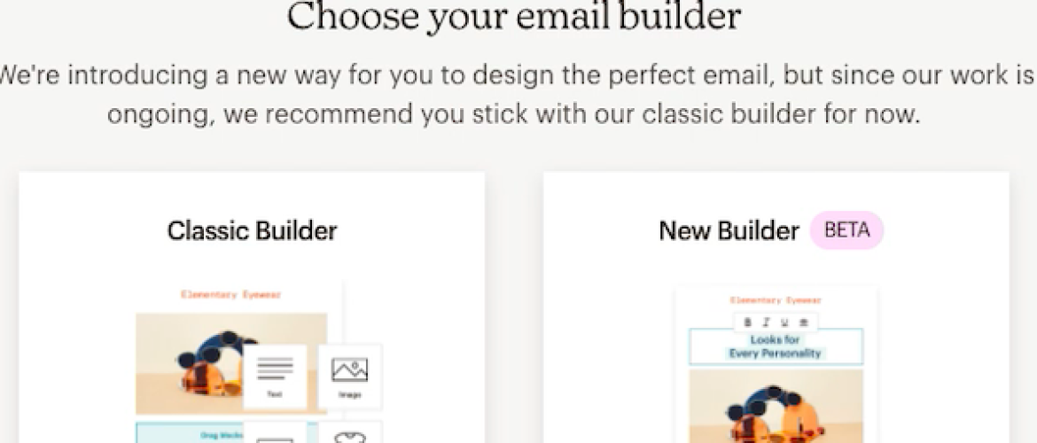 Nieuwe e-mail bouwer in Mailchimp