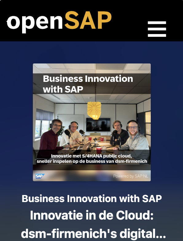 Podcast OpenSAP DSM Twilmij &  Scheer