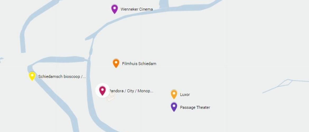 Waar in Schiedam waren en zijn bioscopen gevestigd?