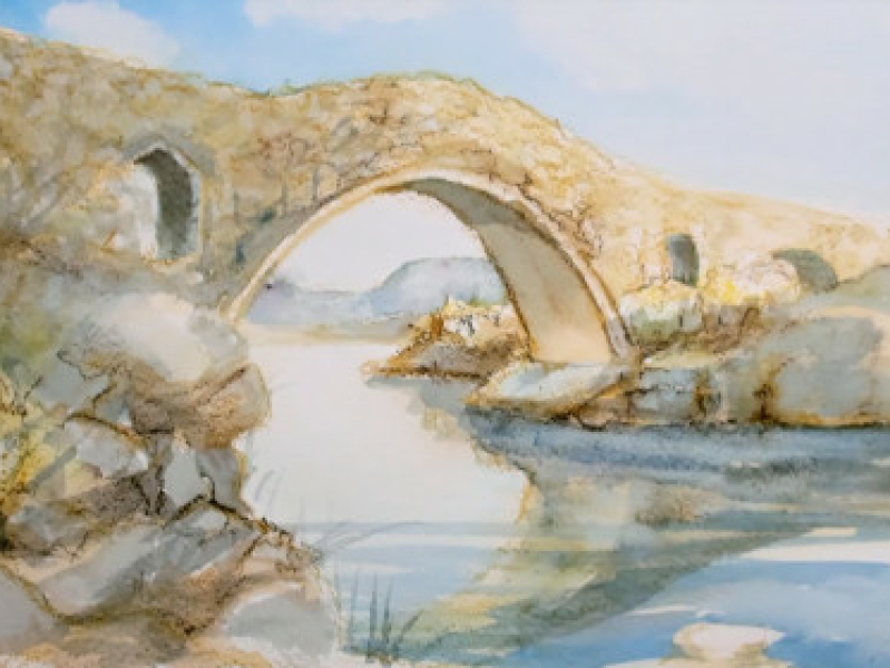 Brug schilderen met Lineke Lijn