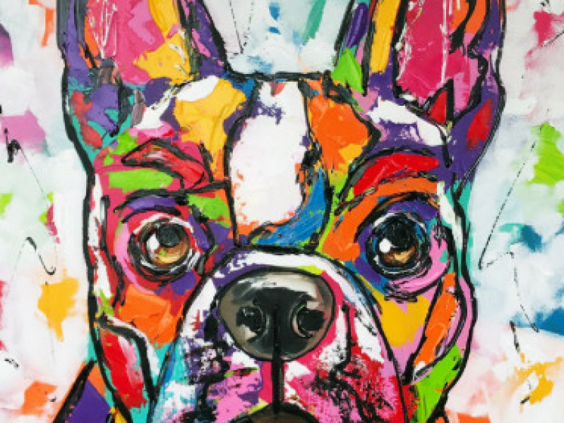 bulldog schilderen met Corrie Leushuis
