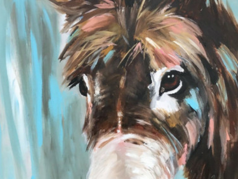 ezel schilderen met acrylverf
