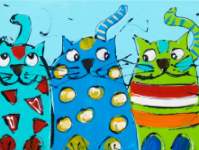 Katten schilderen met Corrie Leushuis Schilderclub