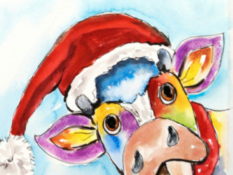 Kerstkoe schilderen met Corrie Leushuis