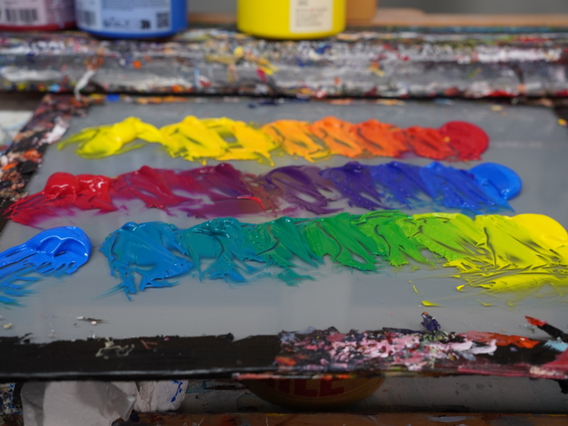Kleurentheorie schilderen met acrylverf olieverf gouache