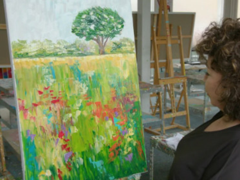 landschap schilderen met Corrie Leushuis