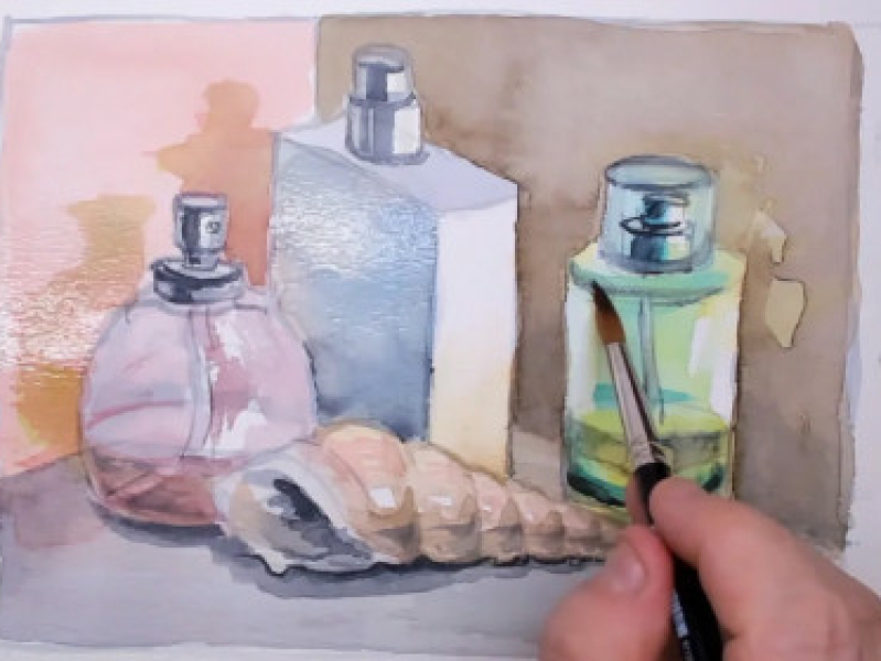 Stilleven aquarelleren Lineke Lijn Schilderclub