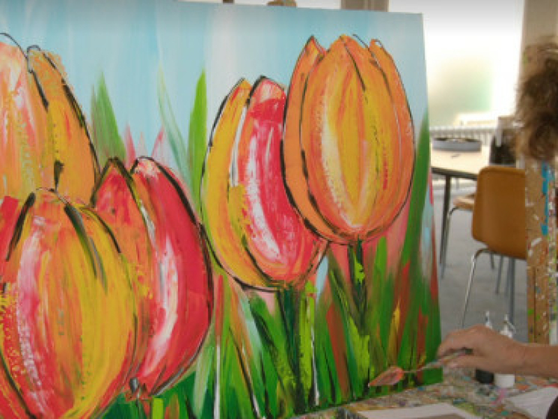 tulpen schilderen met Corrie Leushuis