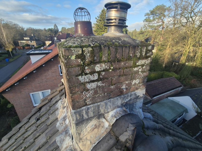 Schoorsteen opnieuw opmetselen