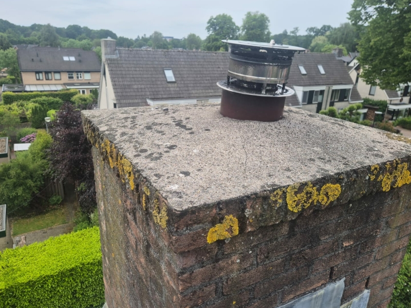 Schoorsteen wapeningsgaas aanbrengen tegen de vogels