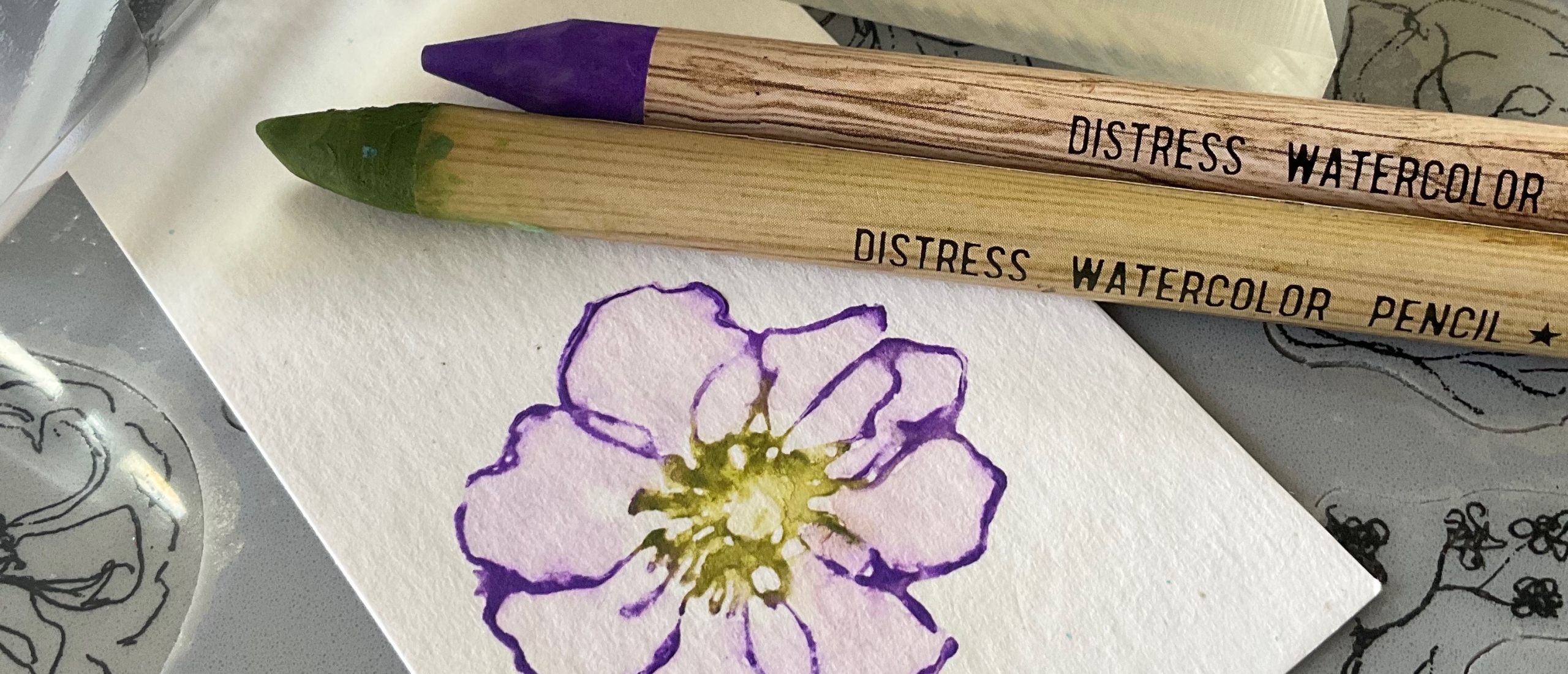 Distress Pencils direct op je stempel