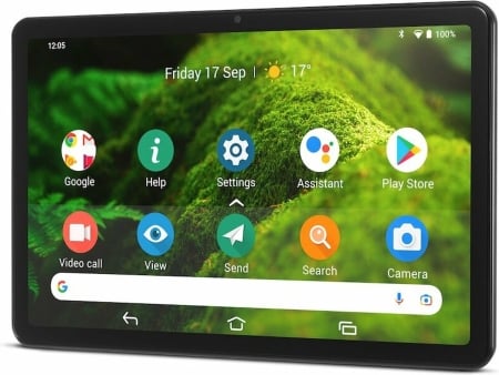 Tablet van Doro speciaal voor senioren, met duidelijke pictogrammen, groot scherm en eenvoudige Android-interface