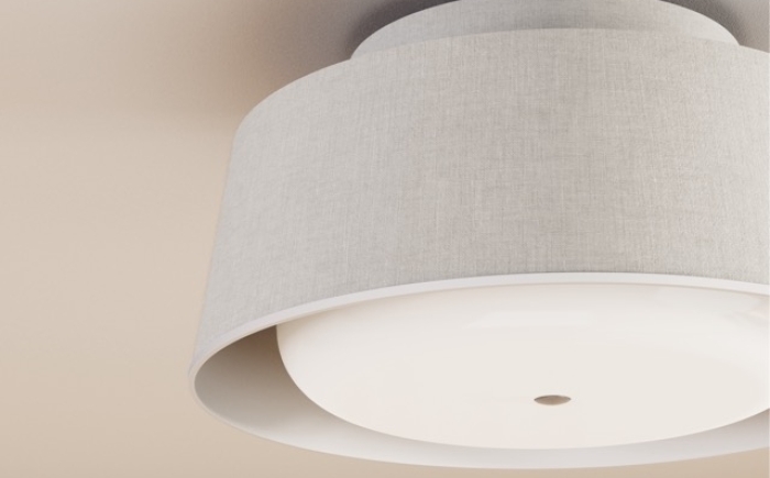 Close-up van de Nobi Ceiling, een slimme plafondlamp voor valdetectie in huiselijke omgevingen