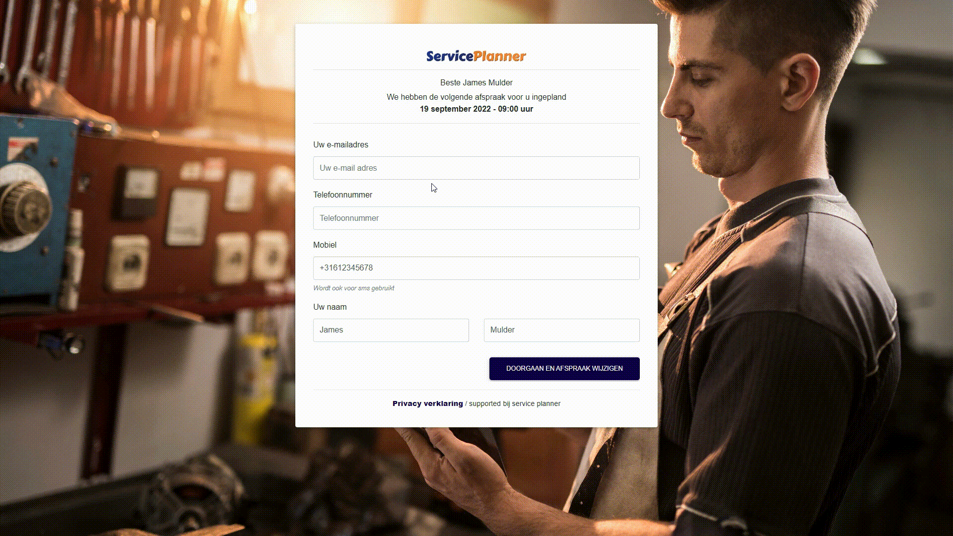 Dit is hoe je afspraken verzet met ServicePlanner