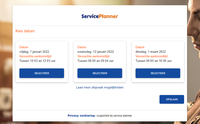 Laat je klant zelf online voor een nieuwe datum kiezen