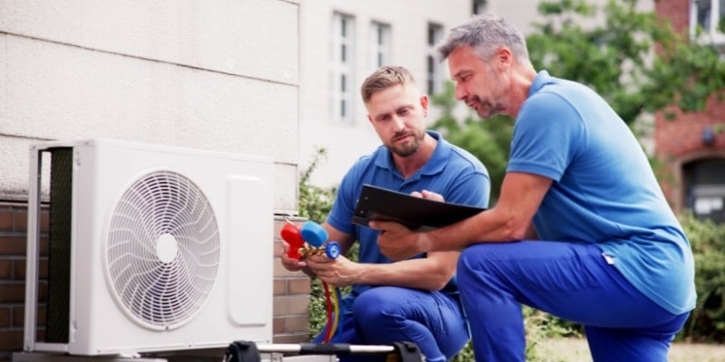 Plekken waar je de airco buitenunit plaatsen kunt in schaduw