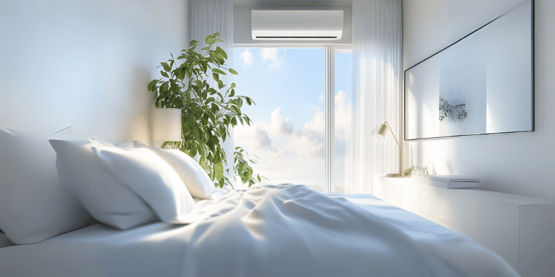 single split airco blaast lucht verwarming