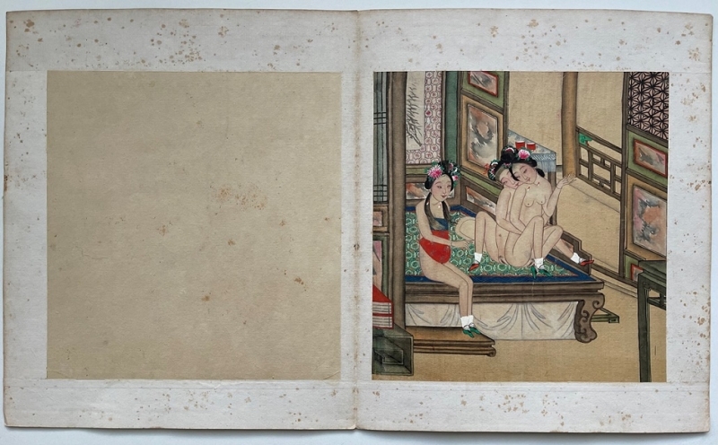 19th century Chinese painting in folder lesbian encounter