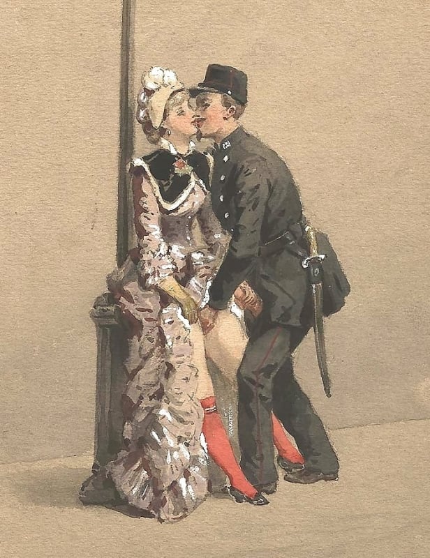 19th century erotic painting with police officer