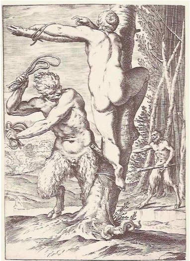 A Satyr Whipping A Nymph