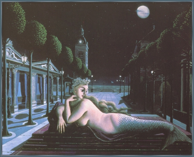 A Siren In Full Moonlight by Paul Delvaux