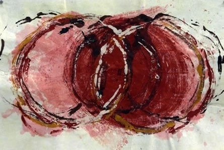 A stylized vulva, also known as Mandorla (Almond nut), Vesica piscis, the Vessel of the Fish or The Yoni