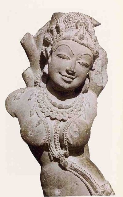 A Yakshi, Sandstone, 11th century, from Gyaraspur, Madhya Pradesh