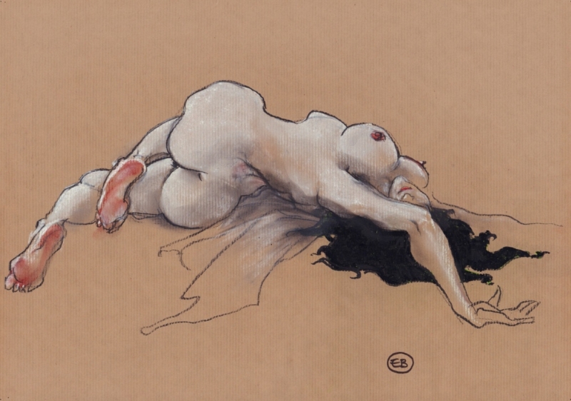 A768 Adeline (2015) Drawing, Pastel on Paper by Etienne Bonnet