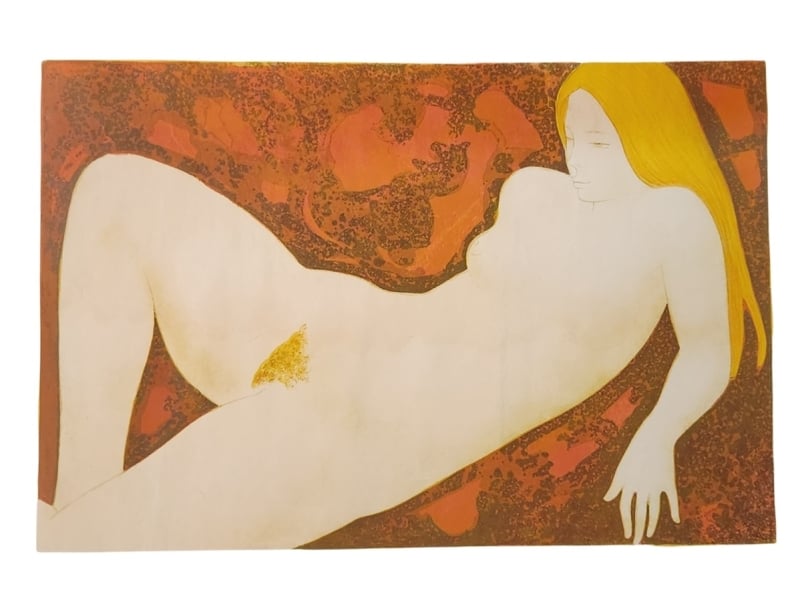 Alain Bonnefoit, Nude Woman, litograph
