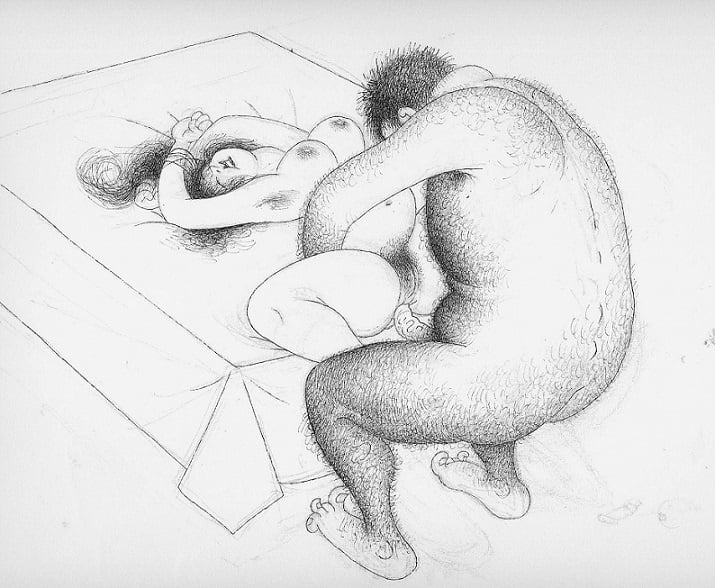 albert dubout erotic drawing