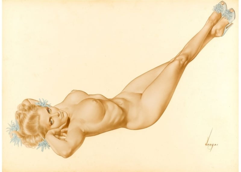 Alberto Vargas, Legacy Nude The Vargas Girl illustration, first Playboy issue, 1957