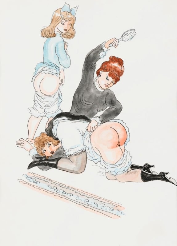 Alexander SZÉKELY (1901 - 1968), Erotic scene from Liana Lauré Jacinthe oder Anschauungsunterricht Titelblatt. Aquarell. Federzeichnung Collection, 1965
