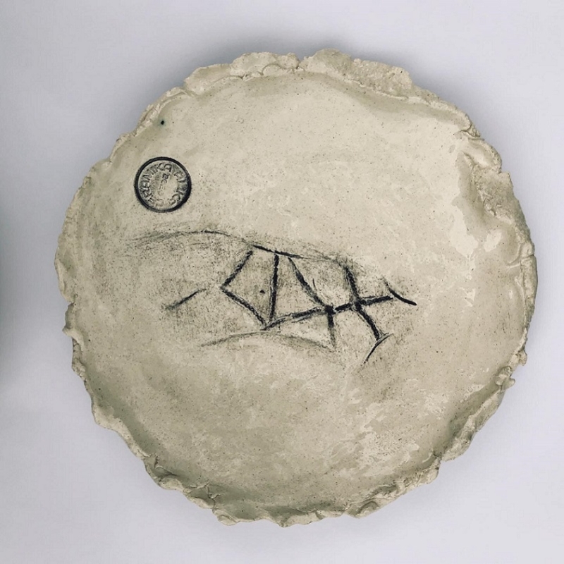 Alika Malonog Ceramic plate with shibari motif