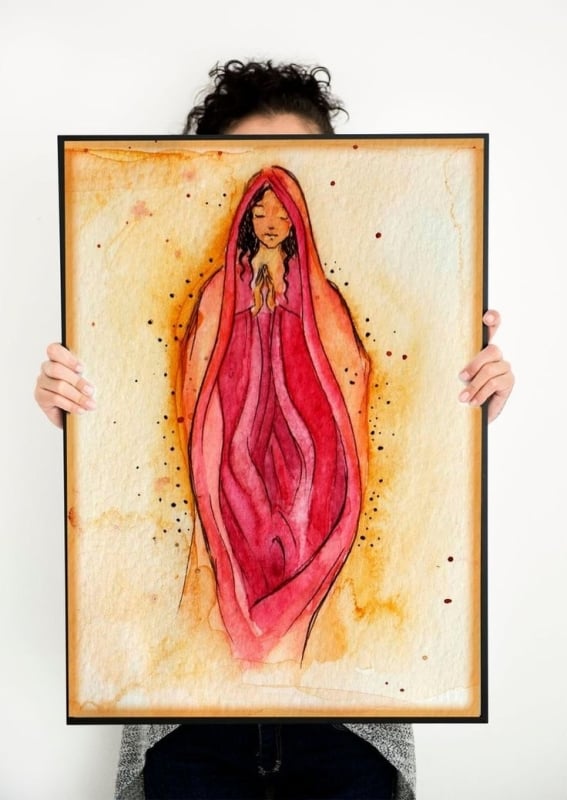 All she needs is love, Yoni Vulva Artprint - Pussy Art by Holy Maria Digitial
