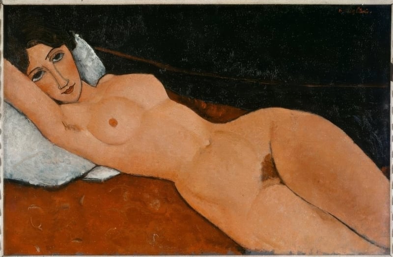 Amedeo Modigliani, Reclining Nude Woman on White Cushion, 1917
