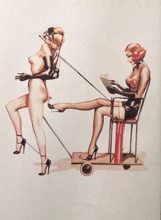 American artist John Willie’s wife modelled  for Bizarre Mag. When he retired, he destroyed most of his archives, except for a few surviving shots