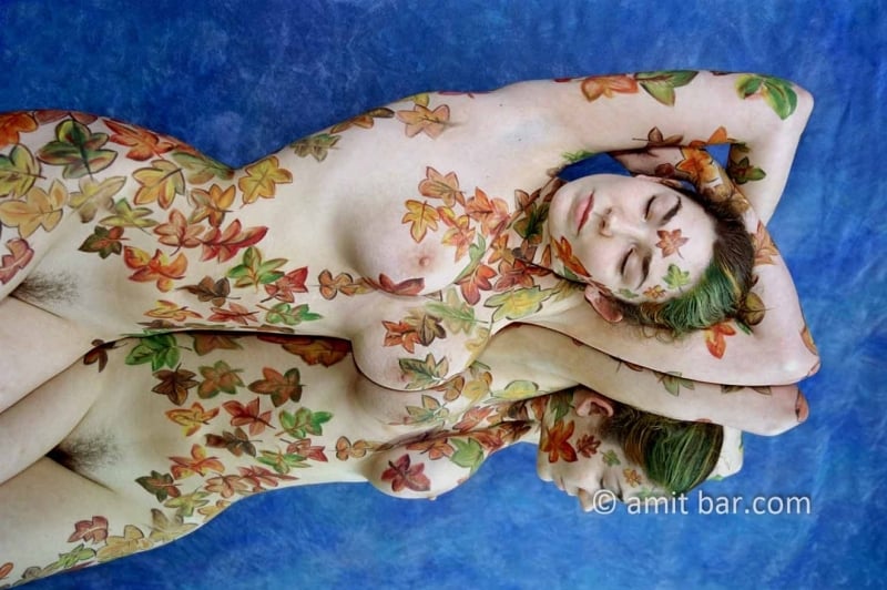 Amit Bar, Autumn leaves body painting
