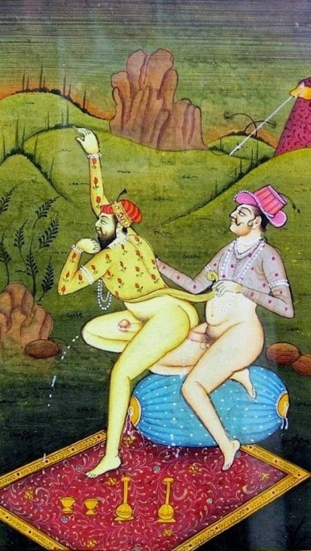 Anal sex between men (Gouache 18th century)