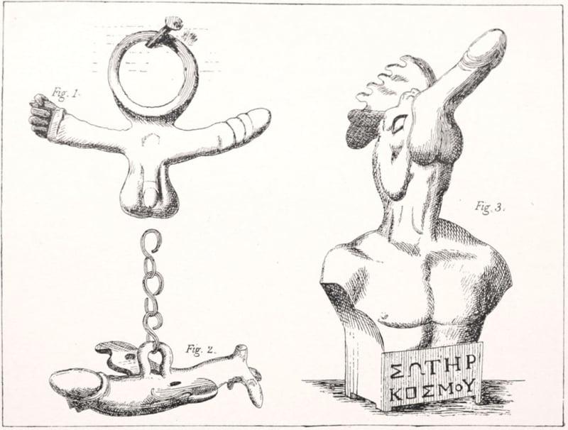 Ancient and modern amulets, from A discourse on the worship of Priapus, and its connection with the mystic theology of the ancients