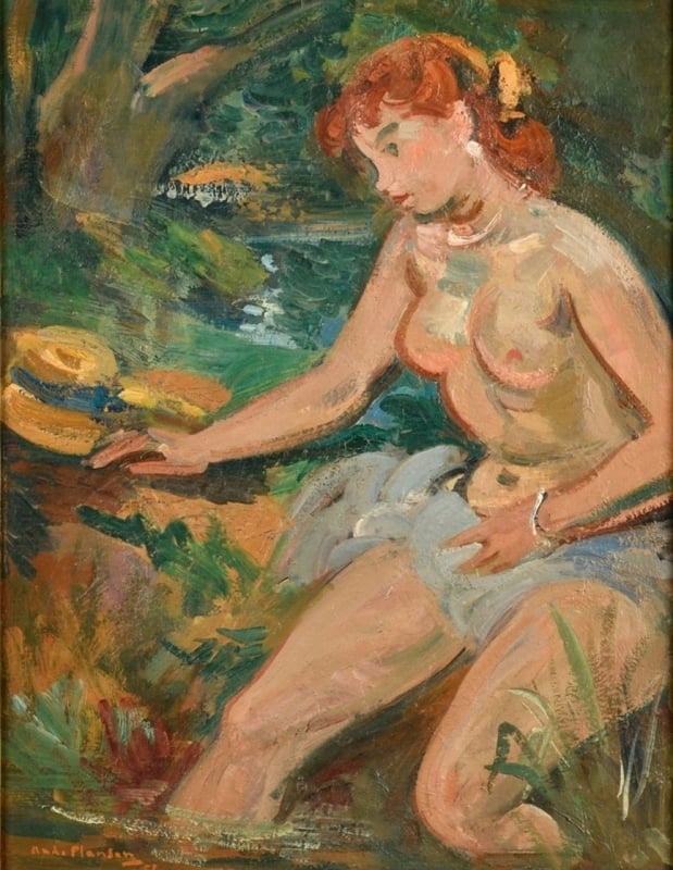 Andre Planson, Nude in the Garden, no date