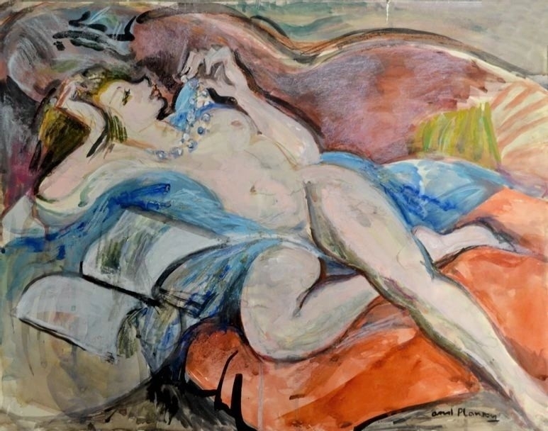 Andre Planson, Reclining Nude, no date