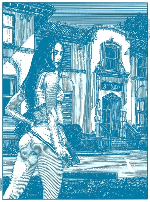 apollonia saintclair girl with gun sketch