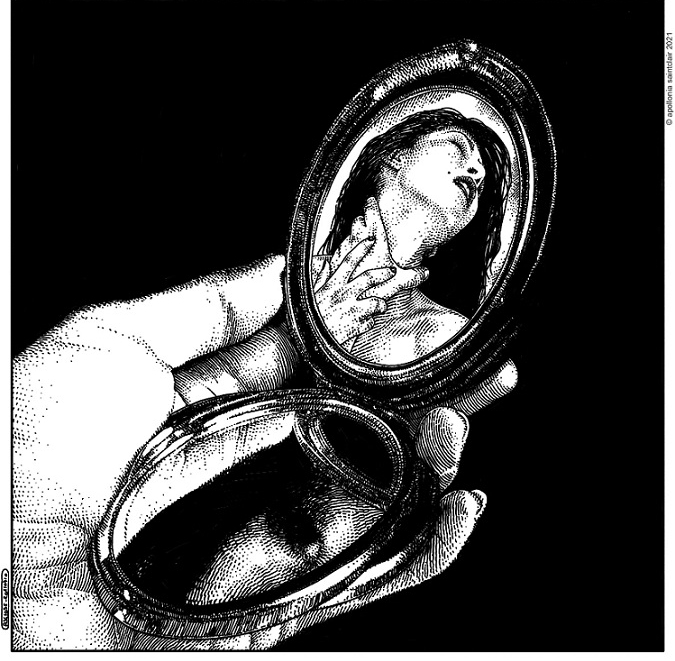 Apollonia Saintclair hand mirror