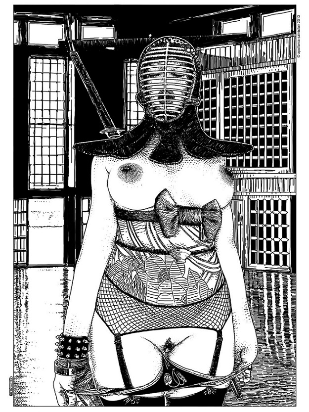 Apollonia Saintclair nude in Kendo uniform