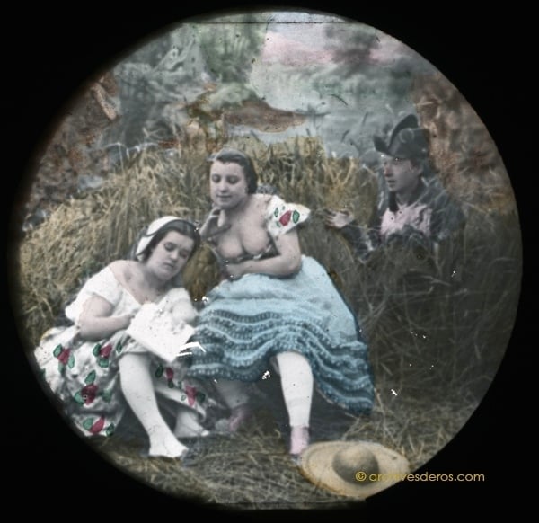 Archives d'Éros, Auguste Belloc. Public domain photograph of 19th-century erotic portrait.