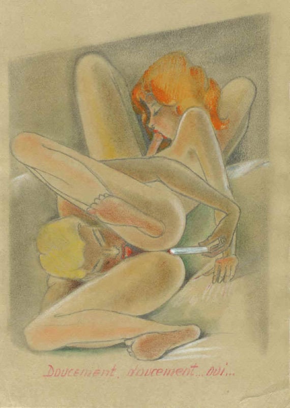 Art deco drawing depicting pose 69