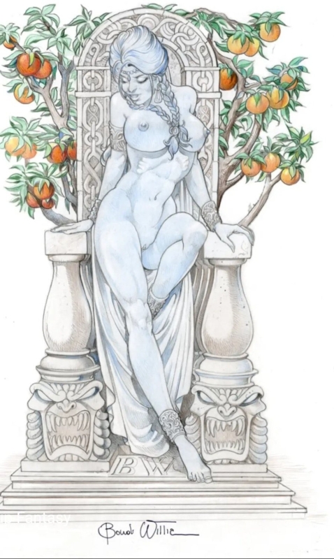 barbarian pin-up art by William Bondi