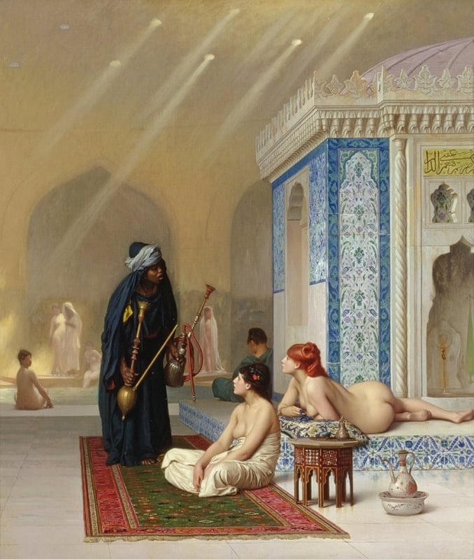 Bath in a Harem (Une piscine dans le harem) by the French painter Jean-Léon Gérôme (1824-1904), 1875