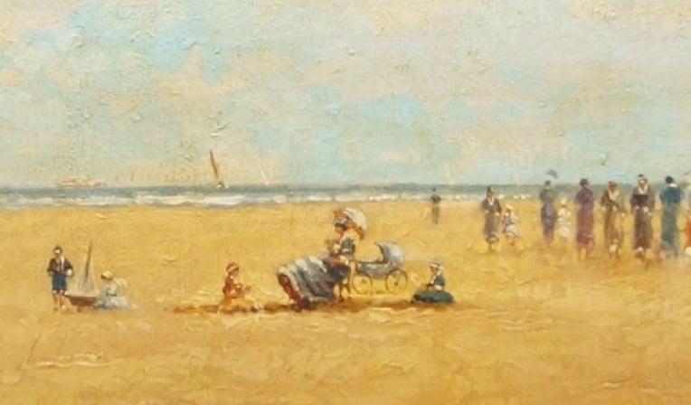 Beach scene by Paulette Bardy (detail)