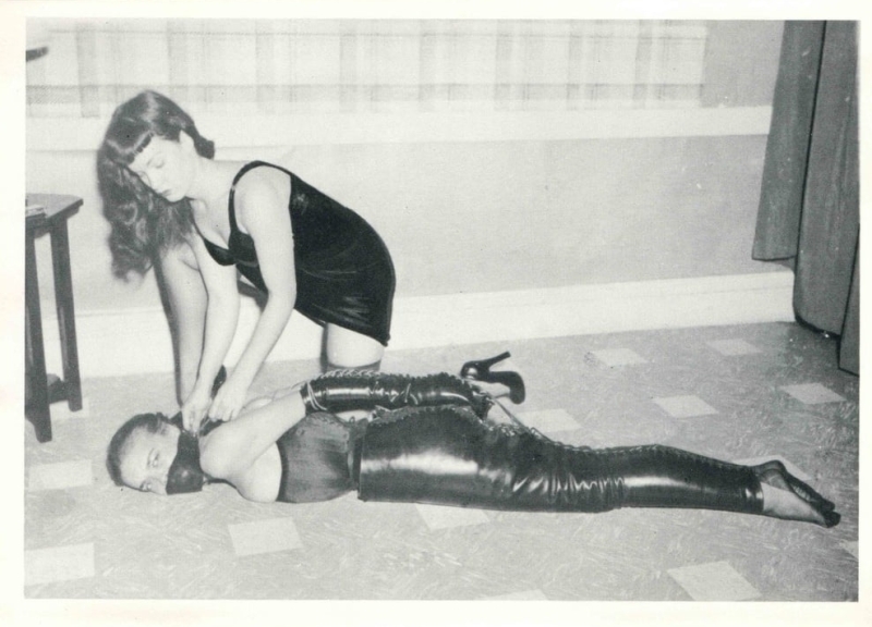 bettie page bound on the floor